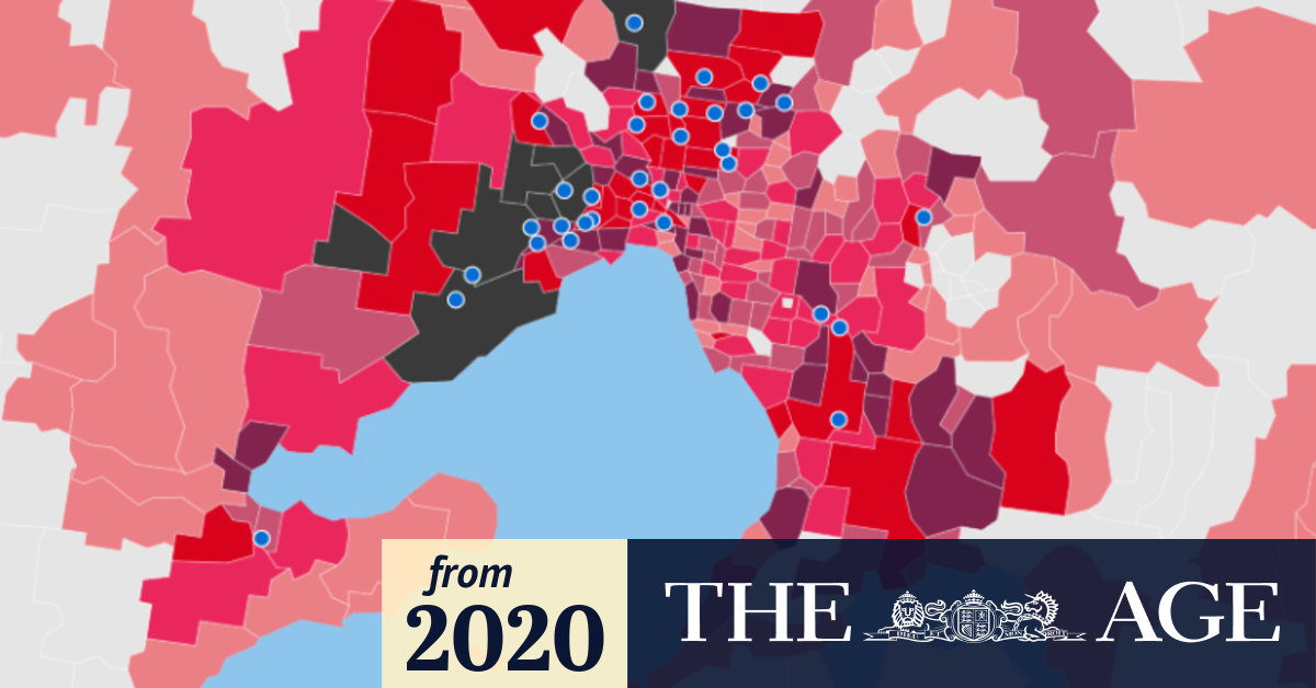 Melbourne Victoria coronavirus map view active COVID19 case numbers